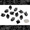 Black Plated Brass Tulip Beads Charms Pendants Plated Brass - Set of Twelve - BB-BC04